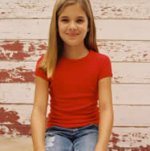 Bella Youth Girls 1x1 Baby Rib Knit Short Sleeve Crew Neck